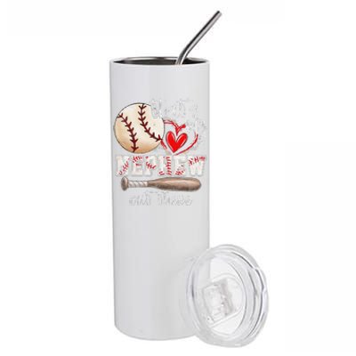 ThatS My Nephew Out There Baseball Aunt Auntie Mothers Day Stainless Steel Tumbler