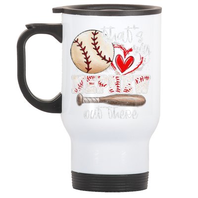 ThatS My Nephew Out There Baseball Aunt Auntie Mothers Day Stainless Steel Travel Mug