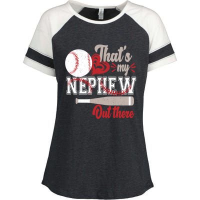 ThatS My Nephew Out There Baseball Aunt Auntie Mothers Day Meaningful Gift Enza Ladies Jersey Colorblock Tee