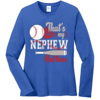 ThatS My Nephew Out There Baseball Aunt Auntie Mothers Day Meaningful Gift Ladies Long Sleeve Shirt