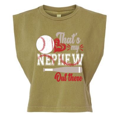 ThatS My Nephew Out There Baseball Aunt Auntie Mothers Day Meaningful Gift Garment-Dyed Women's Muscle Tee