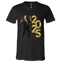 Trump Make New Year Great Again Happy New Years Eve Day 2025 V-Neck T-Shirt