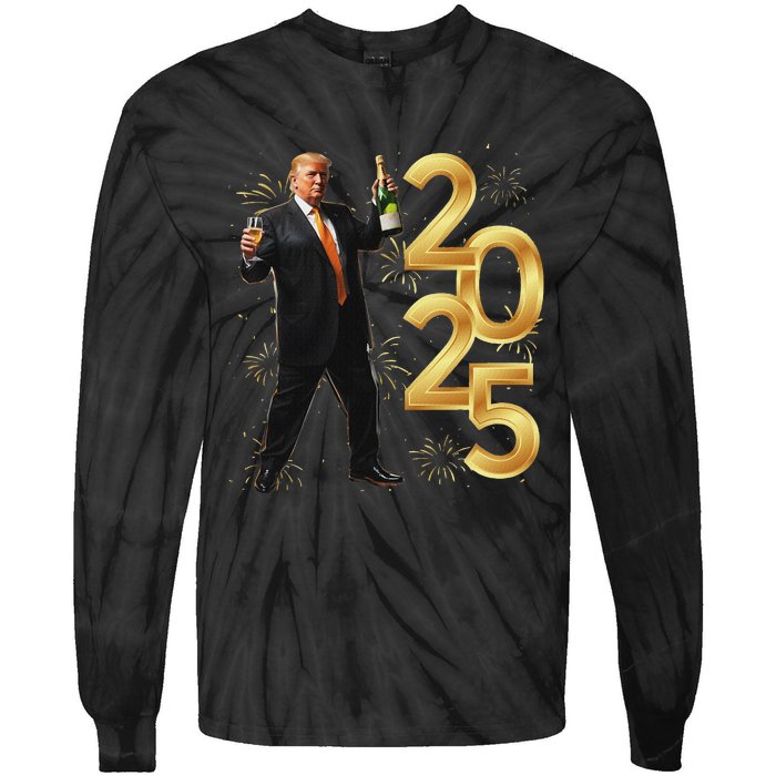 Trump Make New Year Great Again Happy New Years Eve Day 2025 Tie-Dye Long Sleeve Shirt