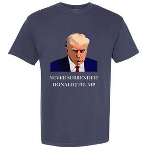 Trump Mugshot Never Surrender Funny Trump 2024 Garment-Dyed Heavyweight T-Shirt