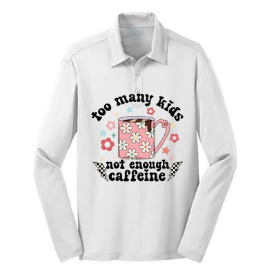 Too Many Not Enough Caffeine Silk Touch Performance Long Sleeve Polo