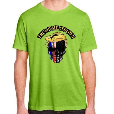 Trump Meltdown Notebook Skull Funny Gift For President Of Usa 2024 Adult ChromaSoft Performance T-Shirt