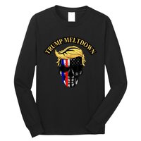 Trump Meltdown Notebook Skull Funny Gift For President Of Usa 2024 Long Sleeve Shirt