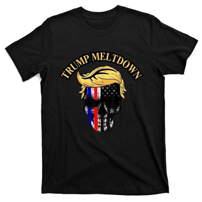 Trump Meltdown Notebook Skull Funny Gift For President Of Usa 2024 T-Shirt