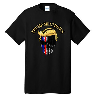 Trump Meltdown Notebook Skull Funny Gift For President Of Usa 2024 Tall T-Shirt