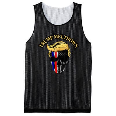 Trump Meltdown Notebook Skull Funny Gift For President Of Usa 2024 Mesh Reversible Basketball Jersey Tank