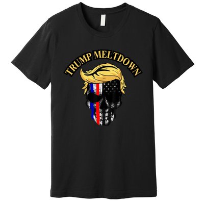 Trump Meltdown Notebook Skull Funny Gift For President Of Usa 2024 Premium T-Shirt