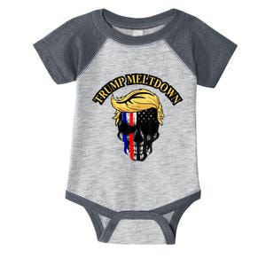 Trump Meltdown Notebook Skull Funny Gift For President Of Usa 2024 Infant Baby Jersey Bodysuit