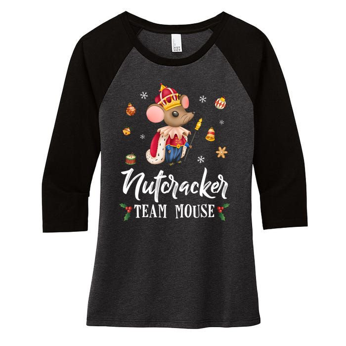 Team Mouse Nutcracker Christmas Dance Funny Soldier Women's Tri-Blend 3/4-Sleeve Raglan Shirt