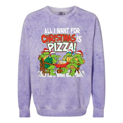 T.E.E.N.A.G.E Mutant Ninja Turtles Pizza For Christmas Colorblast Crewneck Sweatshirt