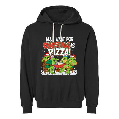 T.E.E.N.A.G.E Mutant Ninja Turtles Pizza For Christmas Garment-Dyed Fleece Hoodie