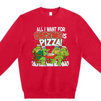 T.E.E.N.A.G.E Mutant Ninja Turtles Pizza For Christmas Premium Crewneck Sweatshirt