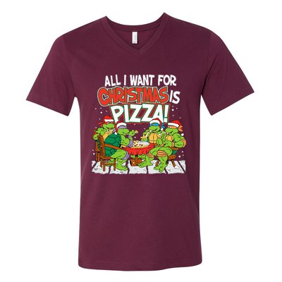 T.E.E.N.A.G.E Mutant Ninja Turtles Pizza For Christmas V-Neck T-Shirt