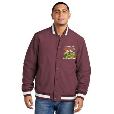 T.E.E.N.A.G.E Mutant Ninja Turtles Pizza For Christmas Insulated Varsity Jacket