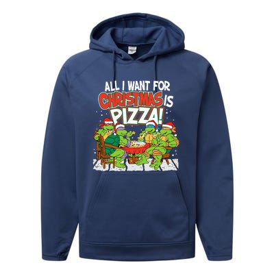 T.E.E.N.A.G.E Mutant Ninja Turtles Pizza For Christmas Performance Fleece Hoodie