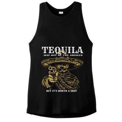 Tequila May Not Be The Answer But Its Worth A Shot Ladies PosiCharge Tri-Blend Wicking Tank