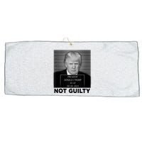 Trump Mugshot Not Guilty 45 47 President Trump Arrest Funny Large Microfiber Waffle Golf Towel