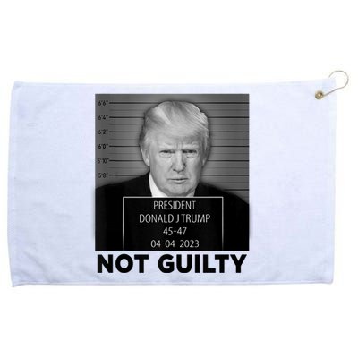 Trump Mugshot Not Guilty 45 47 President Trump Arrest Funny Grommeted Golf Towel