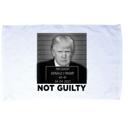 Trump Mugshot Not Guilty 45 47 President Trump Arrest Funny Microfiber Hand Towel