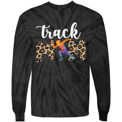 Track Mom Of A Track And Field Athlete Track Mama Tie-Dye Long Sleeve Shirt