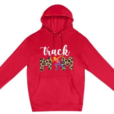 Track Mom Of A Track And Field Athlete Track Mama Premium Pullover Hoodie