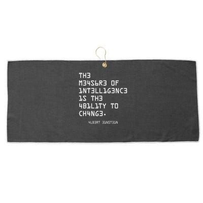 The Measure Of Intelligence, Motivation, Inspiration Large Microfiber Waffle Golf Towel