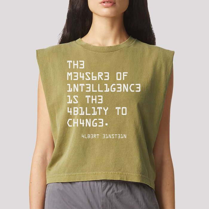 The Measure Of Intelligence, Motivation, Inspiration Garment-Dyed Women's Muscle Tee