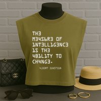 The Measure Of Intelligence, Motivation, Inspiration Garment-Dyed Women's Muscle Tee