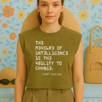 The Measure Of Intelligence, Motivation, Inspiration Garment-Dyed Women's Muscle Tee
