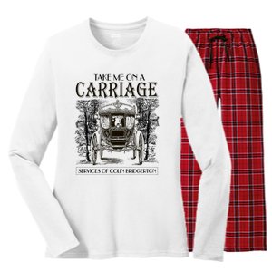 Take Me On The Carriage Ride Service Of Colin Carriage Women's Long Sleeve Flannel Pajama Set 