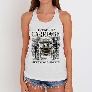 Take Me On The Carriage Ride Service Of Colin Carriage Women's Knotted Racerback Tank