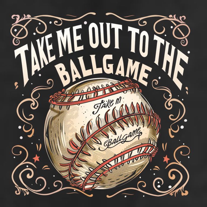 Take Me Out To The Ball Game Baseball Retro Cool Comfort Performance Bucket Hat