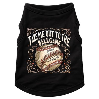 Take Me Out To The Ball Game Baseball Retro Doggie Tank
