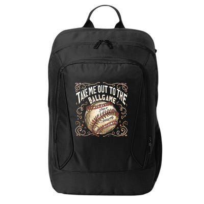 Take Me Out To The Ball Game Baseball Retro City Backpack