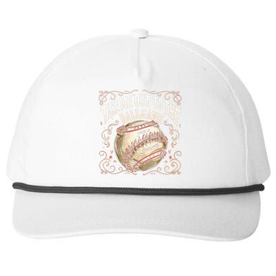 Take Me Out To The Ball Game Baseball Retro Snapback Five-Panel Rope Hat