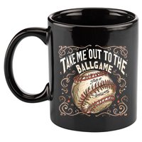 Take Me Out To The Ball Game Baseball Retro 11oz C Handle Ceramic Mug