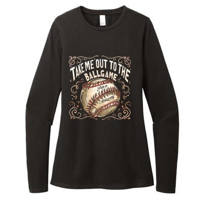 Take Me Out To The Ball Game Baseball Retro Womens CVC Long Sleeve Shirt