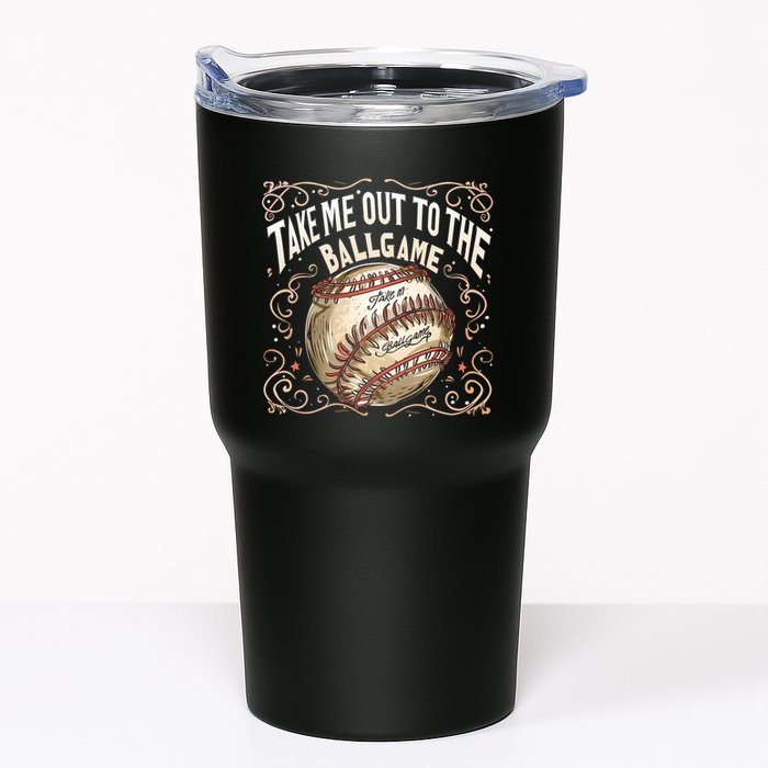 Take Me Out To The Ball Game Baseball Retro Tumbler