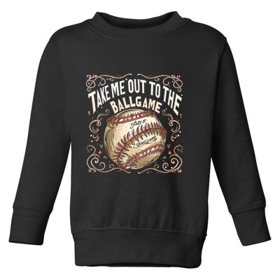 Take Me Out To The Ball Game Baseball Retro Toddler Sweatshirt