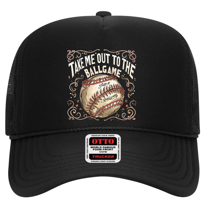 Take Me Out To The Ball Game Baseball Retro Hat