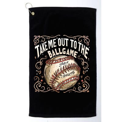 Take Me Out To The Ball Game Baseball Retro Golf Towel