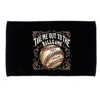 Take Me Out To The Ball Game Baseball Retro Microfiber Hand Towel