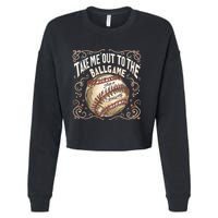 Take Me Out To The Ball Game Baseball Retro Cropped Pullover Crew