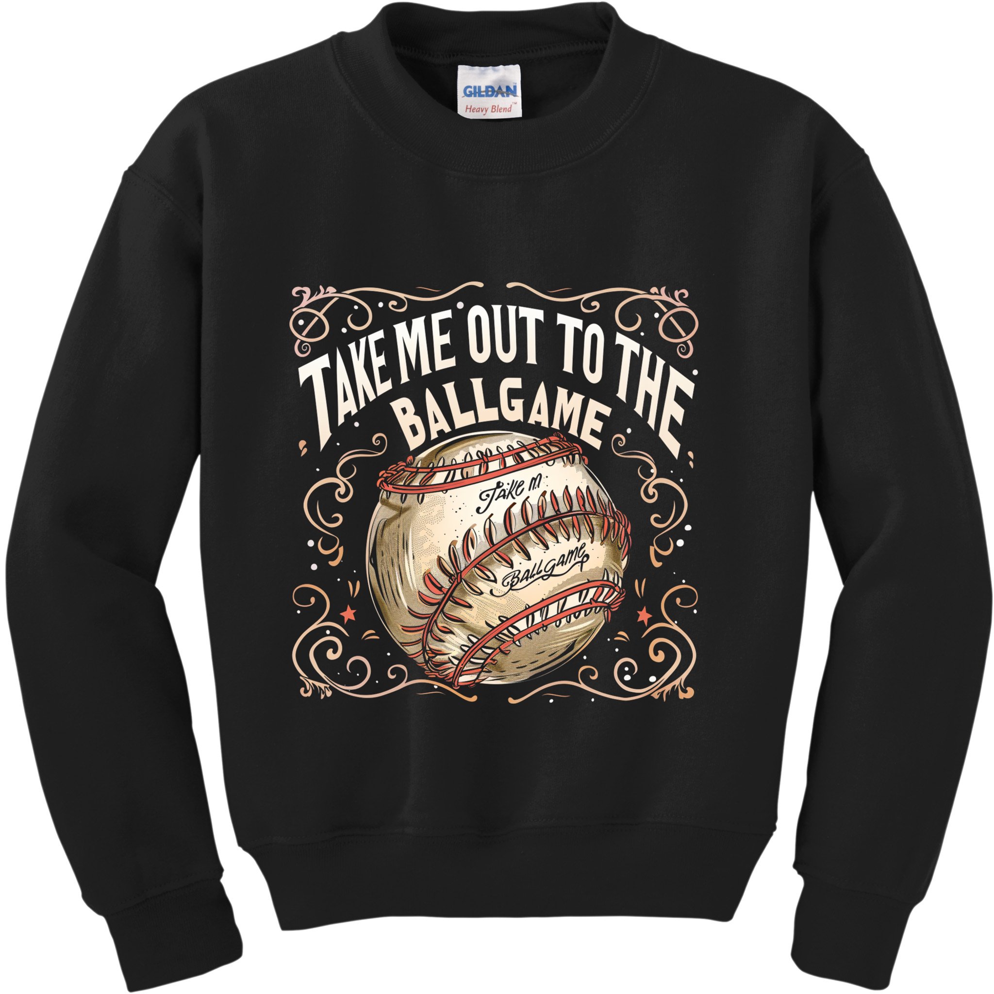 Take Me Out To The Ball Game Baseball Retro Kids Sweatshirt