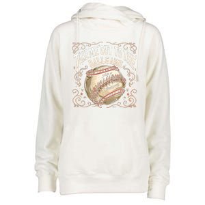 Take Me Out To The Ball Game Baseball Retro Womens Funnel Neck Pullover Hood