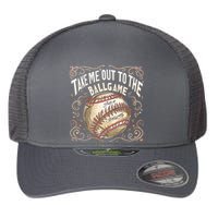 Take Me Out To The Ball Game Baseball Retro Flexfit Unipanel Trucker Cap